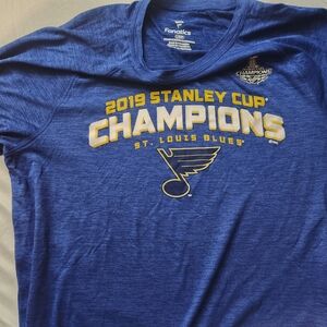 Fanatics St. Louis Blues 2019 Stanley Cup Champions Blue T-Shirt Large